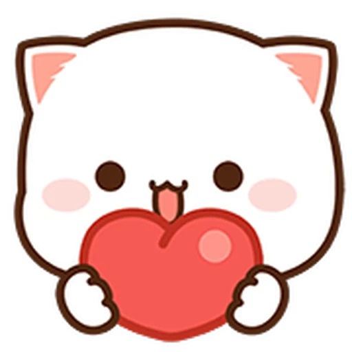 ❤️ Стикер «Peach Cat Mini Emojis» для Telegram