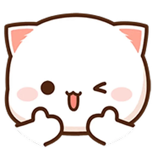 👍 Стикер «Peach Cat Mini Emojis» для Telegram