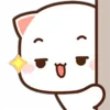 Стикер 15 Peach Cat Emoji