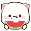 Стикер 7 Peach Cat Emoji