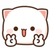 Стикер 5 Peach Cat Emoji