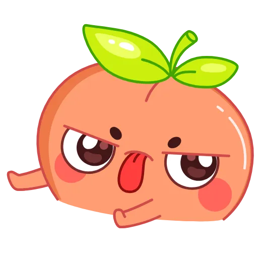 Стикер 18 👋 Peach - персик смайлики