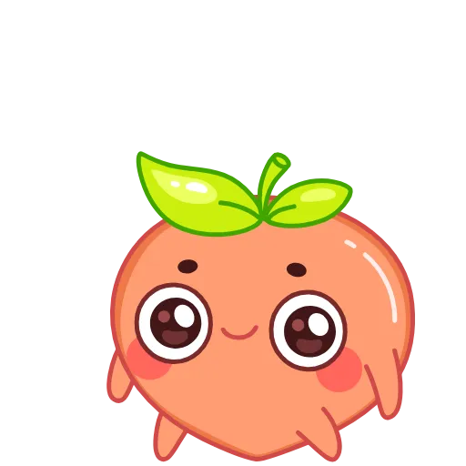 Стикер 15 👋 Peach - персик смайлики