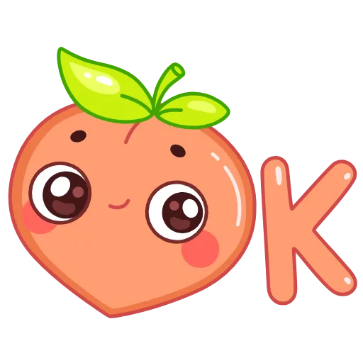 Стикер 2 👋 Peach - персик смайлики