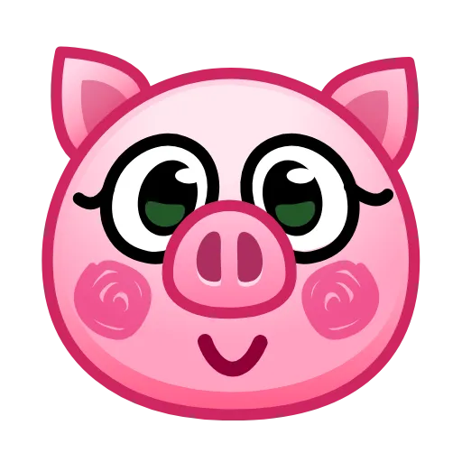 Стикер 35 Pig Emoji - анимированные эмоджи-свинка