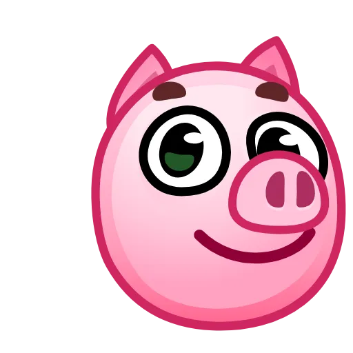 Стикер 39 Pig Emoji - анимированные эмоджи-свинка