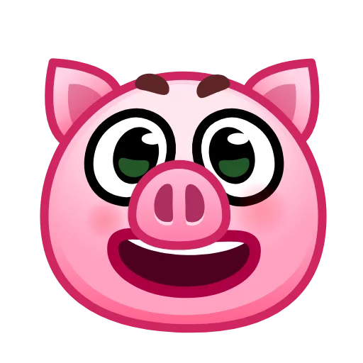 Стикер 14 Pig Emoji - анимированные эмоджи-свинка