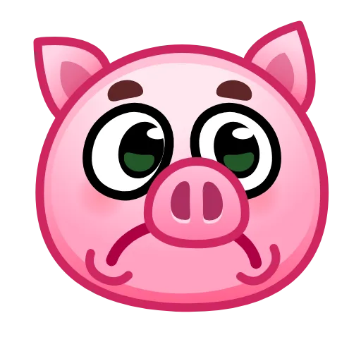 Стикер 6 Pig Emoji - анимированные эмоджи-свинка