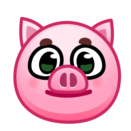 Стикер 2 Pig Emoji - анимированные эмоджи-свинка