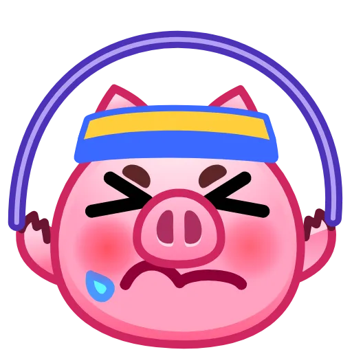 Стикер 22 Pig Emoji - анимированные эмоджи-свинка