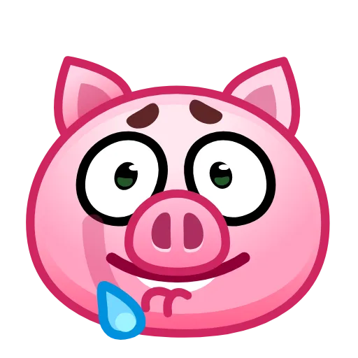 Стикер 34 Pig Emoji - анимированные эмоджи-свинка