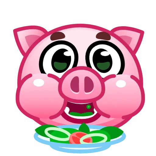 Стикер 11 Pig Emoji - анимированные эмоджи-свинка