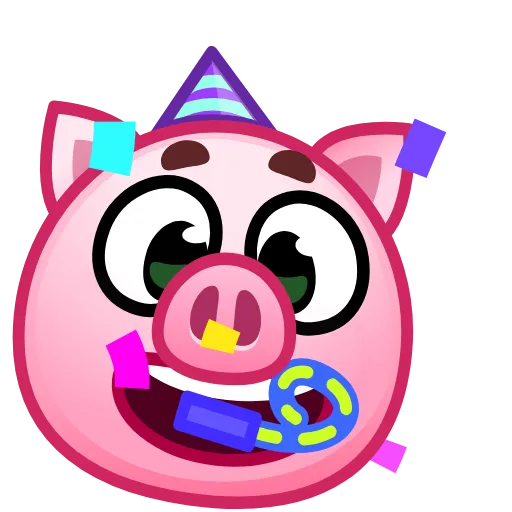 Стикер 8 Pig Emoji - анимированные эмоджи-свинка