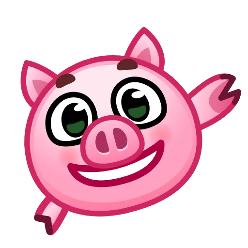 Стикер 5 Pig Emoji - анимированные эмоджи-свинка