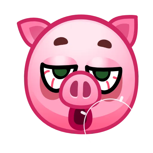 Стикер 23 Pig Emoji - анимированные эмоджи-свинка