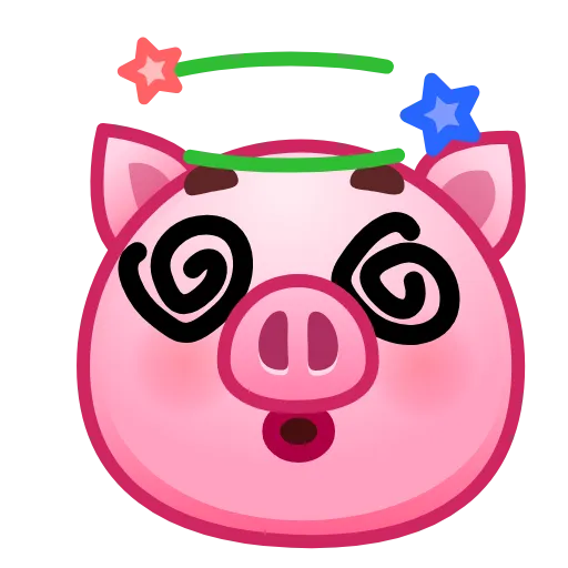 Стикер 31 Pig Emoji - анимированные эмоджи-свинка