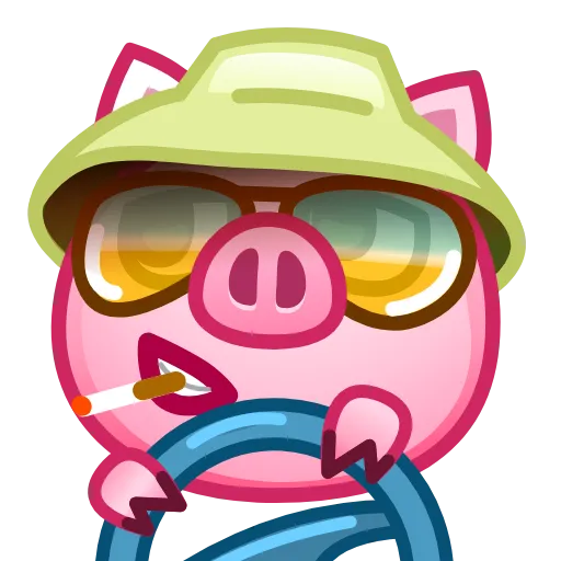 Стикер 21 Pig Emoji - анимированные эмоджи-свинка