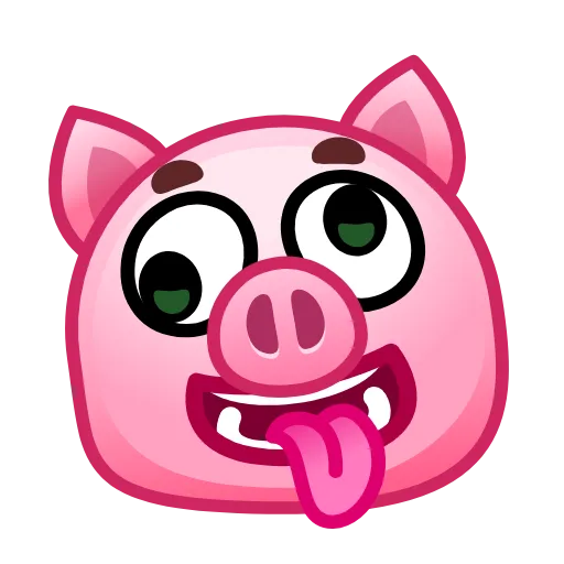 Стикер 33 Pig Emoji - анимированные эмоджи-свинка