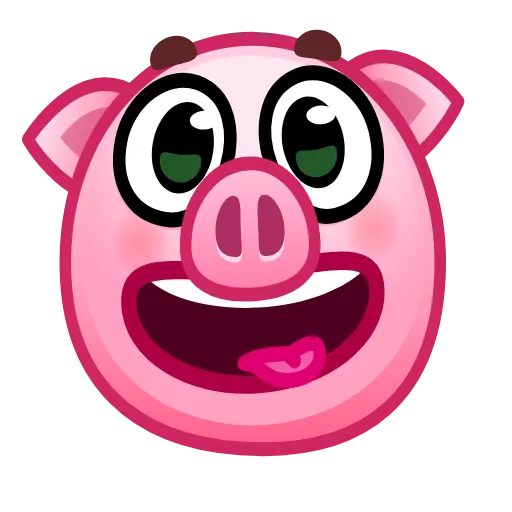 Стикер 13 Pig Emoji - анимированные эмоджи-свинка