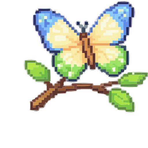 🦋 Эмодзи «Пиксельная весна» для Telegram