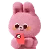 Стикер 29 ☺️ Pink Bunny's Daily Life - розовая плюшевая зайка