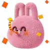 Стикер 12 ☺️ Pink Bunny's Daily Life - розовая плюшевая зайка