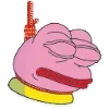 Стикер 17 🥹 Розовый Пепе (Pink Pepe emoji)