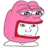 Стикер 45 🥹 Розовый Пепе (Pink Pepe emoji)