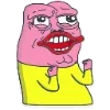 Стикер 34 🥹 Розовый Пепе (Pink Pepe emoji)