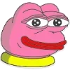 Стикер 6 🥹 Розовый Пепе (Pink Pepe emoji)