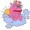 Стикер 42 🥹 Розовый Пепе (Pink Pepe emoji)
