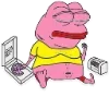 Стикер 57 🥹 Розовый Пепе (Pink Pepe emoji)