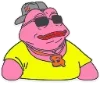 Стикер 49 🥹 Розовый Пепе (Pink Pepe emoji)