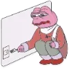Стикер 15 🥹 Розовый Пепе (Pink Pepe emoji)
