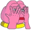 Стикер 54 🥹 Розовый Пепе (Pink Pepe emoji)