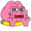 Стикер 48 🥹 Розовый Пепе (Pink Pepe emoji)