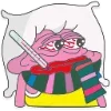 Стикер 27 🥹 Розовый Пепе (Pink Pepe emoji)