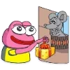 Стикер 10 🥹 Розовый Пепе (Pink Pepe emoji)