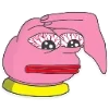 Стикер 53 🥹 Розовый Пепе (Pink Pepe emoji)