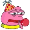 Стикер 26 🥹 Розовый Пепе (Pink Pepe emoji)