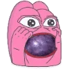 Стикер 33 🥹 Розовый Пепе (Pink Pepe emoji)