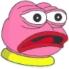 Стикер 44 🥹 Розовый Пепе (Pink Pepe emoji)