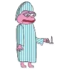 Стикер 25 🥹 Розовый Пепе (Pink Pepe emoji)