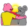 Стикер 11 🥹 Розовый Пепе (Pink Pepe emoji)