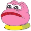 Стикер 18 🥹 Розовый Пепе (Pink Pepe emoji)