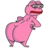 Стикер 9 🥹 Розовый Пепе (Pink Pepe emoji)