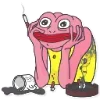 Стикер 23 🥹 Розовый Пепе (Pink Pepe emoji)