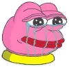 Стикер 3 🥹 Розовый Пепе (Pink Pepe emoji)