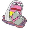 Стикер 61 🥹 Розовый Пепе (Pink Pepe emoji)