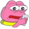 Стикер 37 🥹 Розовый Пепе (Pink Pepe emoji)
